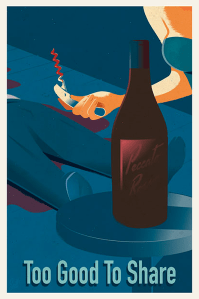Digital fine wine illustration by Bob Scott.