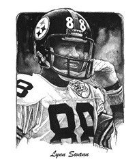 Lynn Swann illustration by Ron Mahoney.