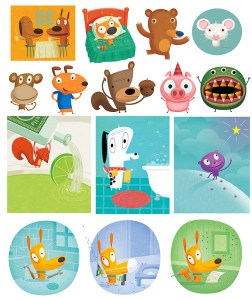 Animal spot illustrations by George Schill.