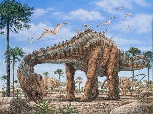 Diplodocus dinosaur illustration by Phil Wilson.