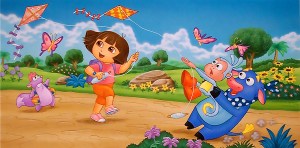 Dora illustration for children's project by Phil Wilson.