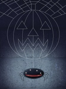Halloween spider web illustration by George Schill.