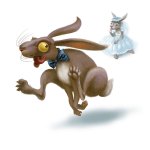 Digital rabbit illustration by Eugene Vinitski.
