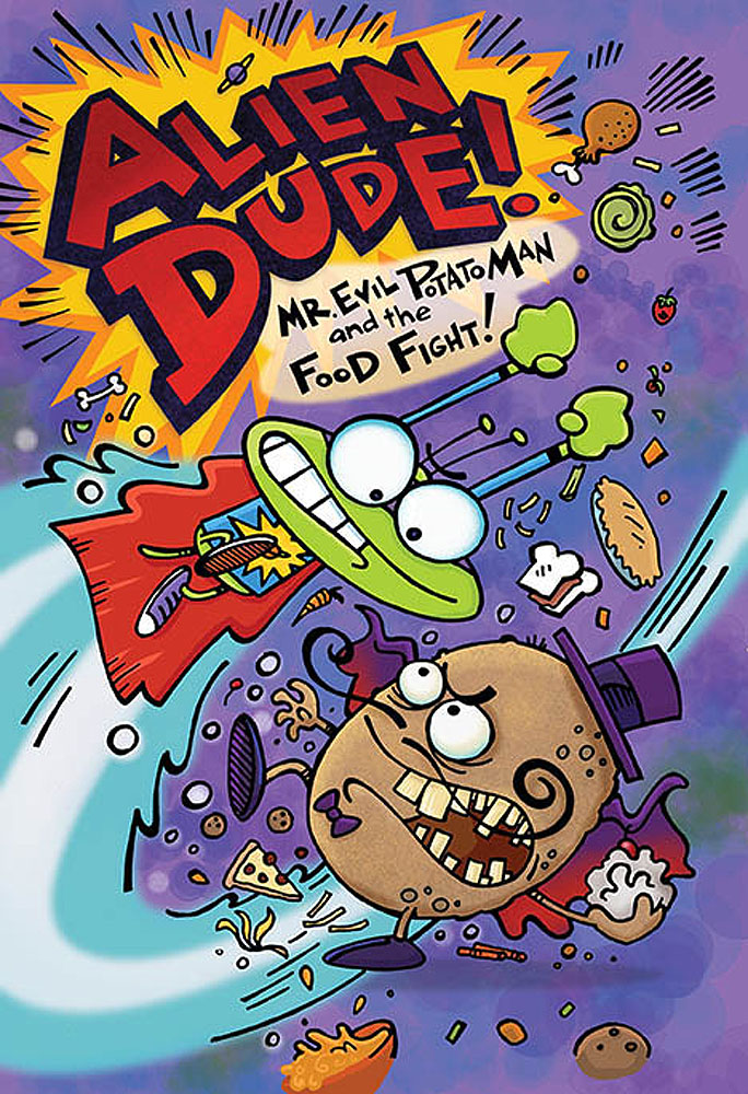 Image of children's book cover titled Alien Dude. Illustration by Peter Grosshauser.
